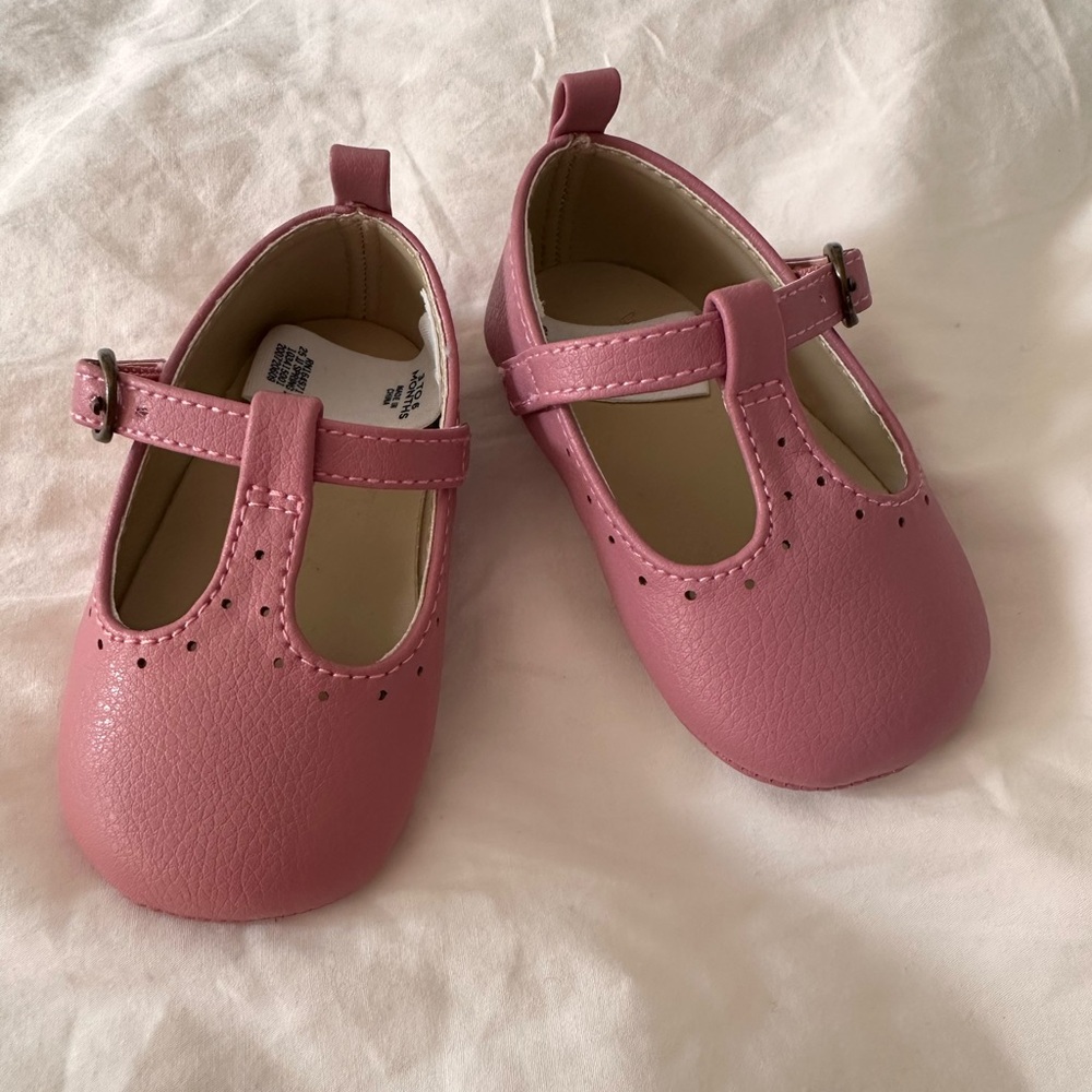 Janie and Jack Pink Baby Walker Shoes